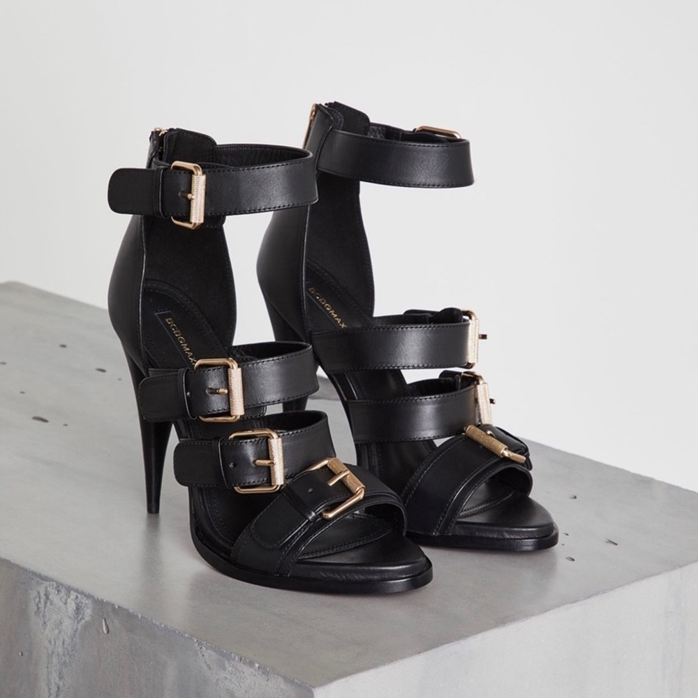 BCBG leather sandals with heels reduced price for quick sale